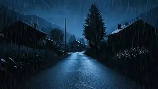 4K Mountain Village Rainstorm & Distant Thunder   Deep Sleep Therapy, Study & Anxiety Relief