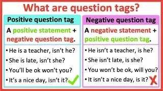 What are question tags? 🤔 | Positive question tags & negative question tags | Learn with examples