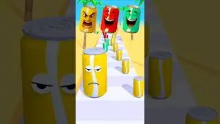 Juice Run Lvl.59 - Yellow vs Red vs Green Juice Can 🍹🔥 Who Will Win❓ #shorts #games #juicerun