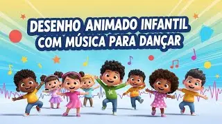 Desenho animado infantil com música colorida para estimular imaginação e criatividade