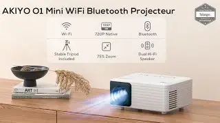 Mini projektor wideo LED AKIYO O1 - natywna obsługa 720 1080P - Wi-Fi i BT - AKIYO O1PW - Unboxing
