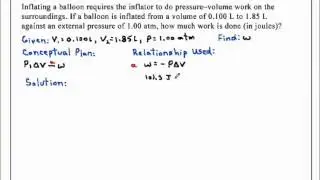 Pressure Volume Work Chemistry