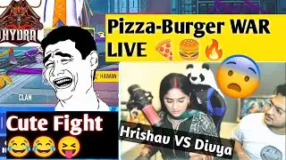 Hrishav VS Divya😱| Pizza Burger War Live 😂Cute Fight⚠️❤️🐉 Hydra Hrishav 