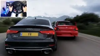 755HP AUDI RS 3 - Race Gameplay | Forza Horizon 5 | Steering Wheel Gameplay