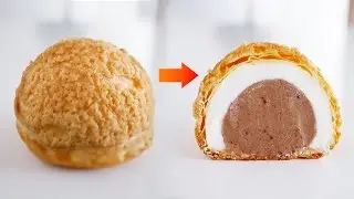 두가지 크림이 들어있는 쿠키 슈! 속이 뻥 뚫린 밤크림 쿠키 슈 만들기| 달미인 Chestnut Cream Cookie Choux | Dalmiin
