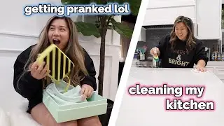 GETTING PRANKED BY ALISHA + cleaning my kitchen!! Vlogmas Day 12