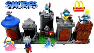 McDONALD'S SMURFS HAPPY MEAL TOYS 2017 VS 2005 MEDIEVAL KNIGHTS LOST VILLAGE COLLECTION FULL SET 6