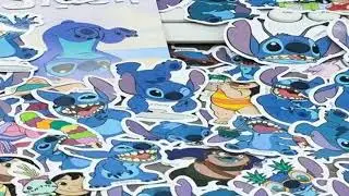 10/51PCS Disney Cute Lilo & Stitch Sticker Stickers Laptop Suitcase Graffiti Skateboard Fridge Carto
