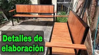 Elaboración de bancas, metal y madera.
