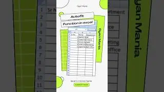 Advance Excel : Auto Fit Column With VBA #excel #ytshorts
