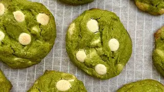 Matcha Cookies with White Chocolate Chips