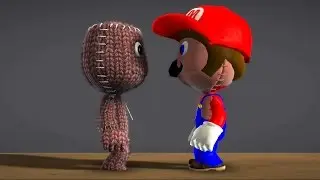 LittleBigPlanet 3 - Sackboy's Prize Bubble Calamity - Sackboy vs Super Mario - Short Funny Animation