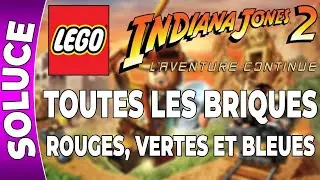 LEGO Indiana Jones 2 - TOUTES LES BRIQUES - ROUGES, VERTES et BLEUES