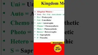 Trick for Kingdom Monera #biology #neet #monera #shorts