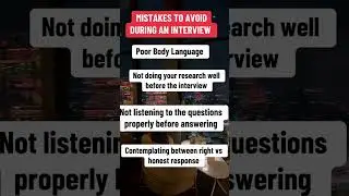 Interview mistakes to avoid on your next interview #interview #interviewtips #shorts #youtubeshorts