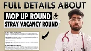 Full details about Mop up round ✅ and stray vacancy round 🔥 || mp neet counselling 2024 || DME mp ||