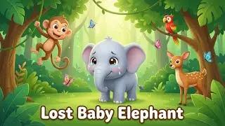 Baby Elephant | Emotional Kids Cartoon Story | Baby Elephant Lost in the Jungle | Kids Cartoon