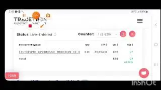 BTC futures and option live algo with small quantity low risk big profit gaganalgo intraday strategy
