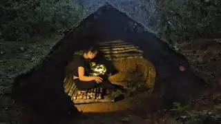 Build an underground shelter with a spacious bedroom in the middle of the forest