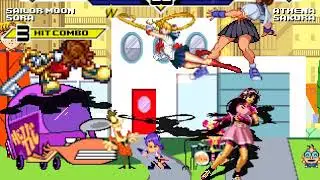 mugen battle:sailor moon and sora vs athena and sakura
