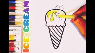 SWEET and DELICIOUS ICE CREAM, coloring ice cream, belajar gambar dan mewarnai ice cream
