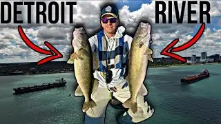 DRAGGING MEAT! Bottom Bouncing for Detroit River Walleye POST Spawn!!