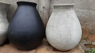 Novo modelo, vaso de cimento grande feito no torno horizontal.