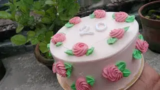 My sister's birthday special cake decoration... ||Asthetic||minimalis||mini cake||Rosetta theme||