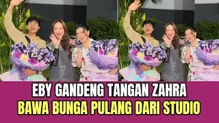 KOCAK! Eby Gandeng Tangan Zahra, Bawa Bunga Pulang Dari Studio Indosiar!