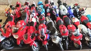 Motorcycles 1/12 Scale, Diecast Metal Scale Model Motorcycle, Maisto, Newray parking the vehicle