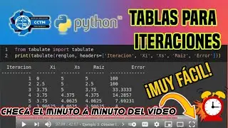 🐍+ 🔢  Agregar resultados de iteraciones como renglón de una tabla: Tabulate |  Bisección | Python
