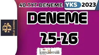 TYT Kimya Deneme Çözümleri 25-26 / Bilgi Sarmal Yayınları / YKS 2023