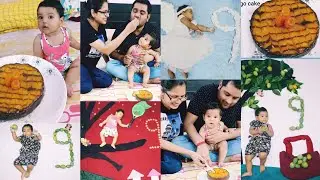 9th Month Birthday Celebration of Shrinika with Homemade Mango cake। 9 month baby photoshoot।