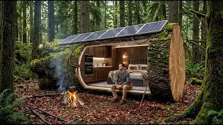 I Built a Secret Bus Home in the Jungle | Building a House in the Forest (ASMR)