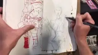 Erik Klaus drawing Yuki LIVE at East Coast Comic