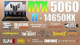 Asus TUF F16 : RTX 5060 + i7 14th Gen 14650HX - New 15 Games Tested