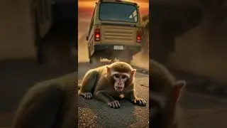 monkey tried to save  only girl had the courage to stop death.#youtubeshorts #shorts #emotational