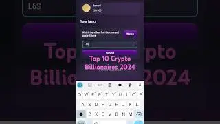 Secret code Tap Swap. Top 10 Crypto Billionaires 2024. #tapswap #tapswapsecretcode