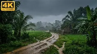 Relaxing Village Rain Sounds 🌧️ 4K Ultra HD ASMR | No Music | Deep Sleep