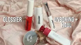 glossier unboxing + haul | full face of glossier makeup!