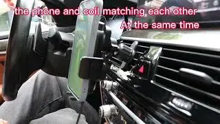 Visualized automatic calibration wireless charging car clamp arm  phone holder 15w fast charging and