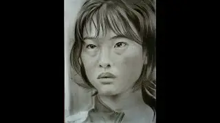 HOW TO DRAW HAIR USING CHARCOAL PENCILS (squid game player 067)