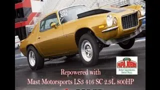 Mast Motorsports LS3 416 Black Label Supercharged dyno for Papa Johns 1971 Camaro