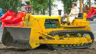 RC MODEL CAT CATERPILLAR CLASSIC DOZER D-H8 IN ACTION!! * RC OLDTIMER ANTIKE CABLE DOZER