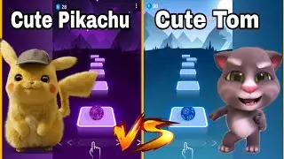 Pika Pika Pikachu Song vs Talking Tom Sayang Sayang Song | Tiles Hop Edm Rush