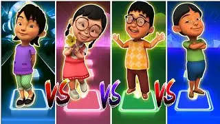 AIYA SUSANTI vs MEI MEI vs IHSAN vs MAIL - Tiles Hop EDM Rush Upin Ipin