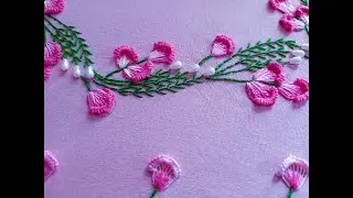 Hand embroidery / Neckline embroidery for kurties, and blouses - Leisha's Galaxy embroidery.