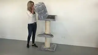 Product video: RHR Quality cat tree for big cats Maine Coon Lounge Light Grey