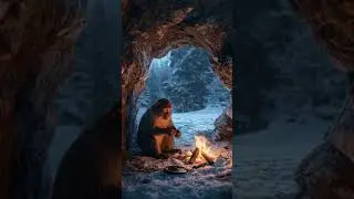 Brave monkey fights the freezing snowstorm! ❄️🐒 #viralmonkey   #survival #animalsurvival #shorts