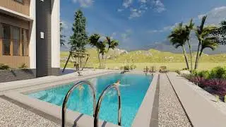 Swimming pool design / Lumion render / Short clip #architecture #housedesign #designlovers #lumion
